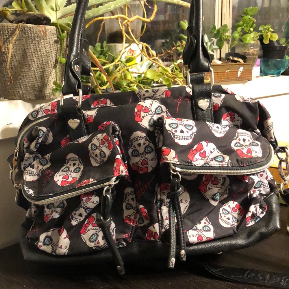 Betsey Johnson sugar skull purse